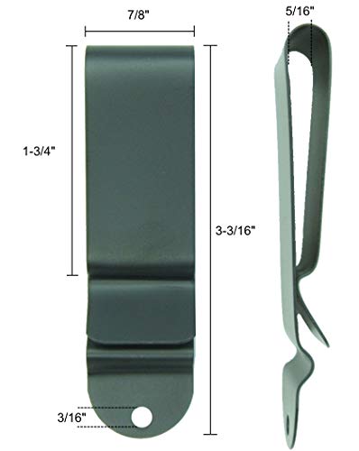 Quick Clip Pro Holster Clips, Black Oxide Steel For 1.75" Belts. Iwb Owb Kydex, Leather, Hybrid Holster Making. W/Hardware Binding Posts/Screws Made In Usa (1.75" 2-Pack) #TOP1