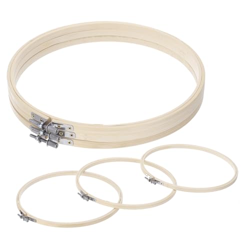Image of MECCANIXITY 12 Pieces 9 Inch Embroidery Hoops Adjustable Round Bamboo Circle Cross Stitch Hoop Ring for Art Craft Handy Sewing Needlework DIY Decoration