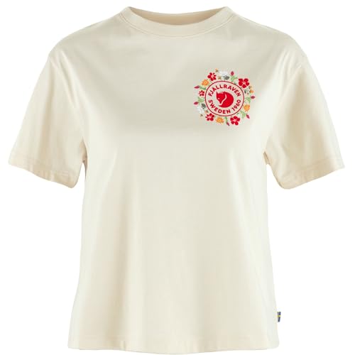 Fjällräven Damen Fjällblomster Logo T-Shirt, Chalk White, M
