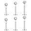 6pcs: titanium 1.2×6/8/10mm labret-jeweled ball