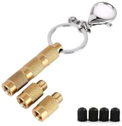 GODESON 4 in 1 Solid Brass Tyre Deflator, Deflate Four Tyres at Once, Easy Storage and Use, Suitable for Car, Jeep, Truck, Motorcycle, Bicycle
