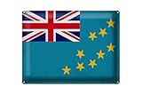 Blechschild 30x40cm gewölbt Flagge Tuvalu Flag of Tuvalu Vintage Deko Geschenk Schild