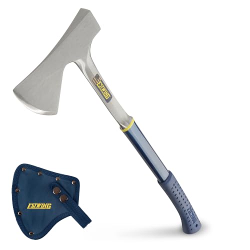 ESTWING Camper's Axe - 26' Wood Splitting Tool with All Steel Construction & Shock Reduction Grip - E45A