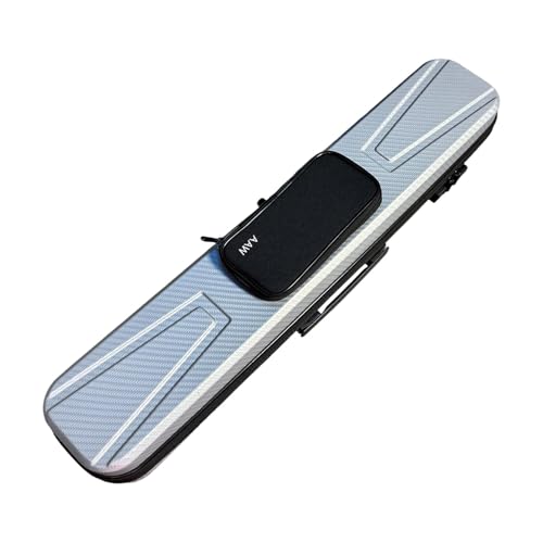 CAQYPVH ビリヤードキューケース 多機能収納 持ち運びハンドル付き キュー保護機能 キューキャリア 前面ポケット付属 耐衝撃設計 PC素材採用 練習場に適用, 銀灰色