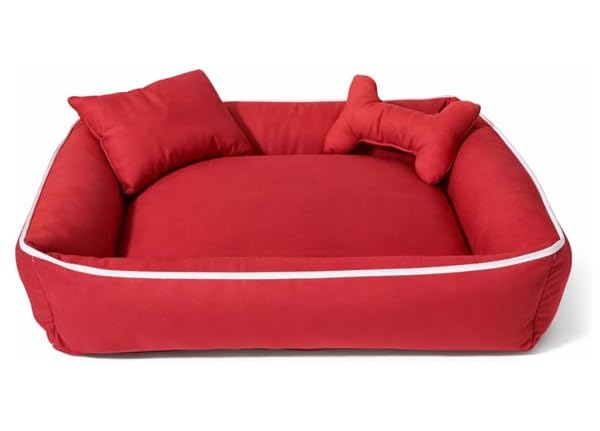 Image of Gorgeous Dog Beds Orthopadic Bed for Labrador, Bulldog, Retriever, Poodle, Large Breed Dog Bed,Red,(Large)