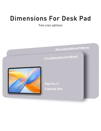 Image of Aothia Faux Leather Desk Mat - Non-Slip PU Leather Desk Blotter, Waterproof Writing Surface, Large Desk Pad for Office & Home (Smoky Lavender, 55 inch x 17 inch)
