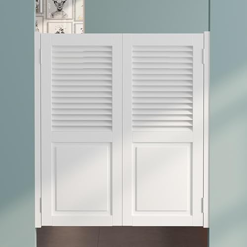 Ancho 70cm-150cm Puertas Batientes De Mostrador Retro Puerta Vaivén Cierre Automático Puerta De Media Cintura De Madera Colores Opcionales(Verde)