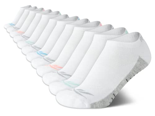 Image of Reebok Womens Quarter Socks 12 Pack Moisture Wicking Athletic Socks | Moisture-Wicking Fabric with a Flexible Stretch Fit, Arch Support and a Comfort Toe Seam