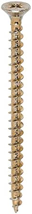 TIMCO 50100SOLOC Solo Chipboard & Woodscrews-PZ-Double Countersunk-Gold-5.0 x 100-Box of 100-Gold-Unit Count 100, Yellow, 5.0 x 100mm, Set of 100 Pieces