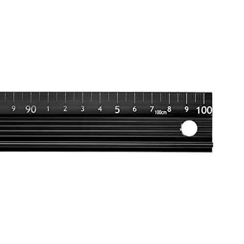Règle de mesure 100cm anti dérapante en aluminium pour sécuriser vos découpes au cutter