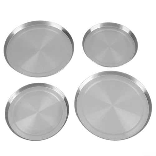 Lot de cache-plaques rondes en acier inoxydable de 21 cm et 17 cm pour plaques de cuisson électriques - Résistants à la chaleur