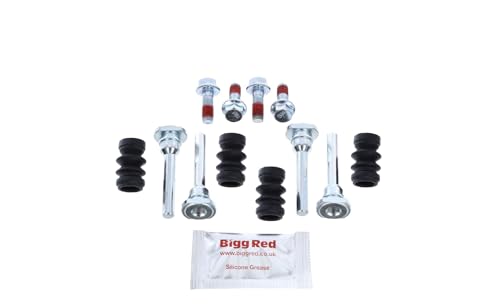 Bigg Red - Brake Caliper Slider Bolt Kit - Front Left & Right - Includes Locking Bolts, Rubbers and Grease - Compatible with,