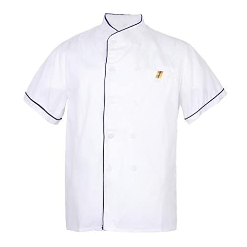 calandis ™ 2xUnisex Chef's Uniform Short Sleeve Men's Chef Coat L Blue Stitching | Chef Coats | Uniforms & Aprons | Restaurant & Catering-picture-34