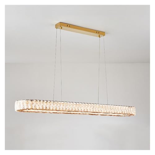 Lustre moderne de luxe en cristal doré L80cm pour illuminer un grand salon royal