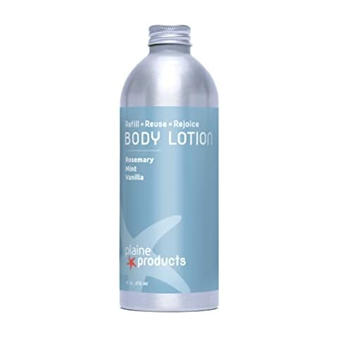 Plaine Products Eco-Friendly Body Lotion - Rosemary, Mint, Vanilla - Sensitive Skin, 16 oz (Refill Bottle) Cover