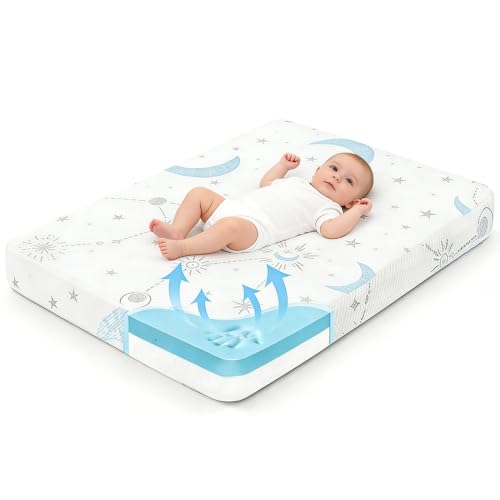 Image of PanKers Pack and Play Mattress 38 inchx26 inch, Dual Sided Premium Memory Foam Pack N Play Mattresses for Baby Toddler, Breathable Mattress for Pack N Play Pen with Washable Cover