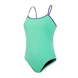 Speedo Damen Solide Tie-Rückseite, 1 Stück Badeanzug, Leuchtend grün/ultraviolett/schwarz, 36