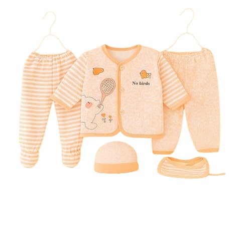 Image of New Born Baby Winter Wear Keep Warm Baby Clothes 5Pcs Sets Cotton Baby Boys Girls Unisex Baby Fleece /Falalen or Flannel Suit Infant New Born Night Suits