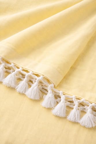Image of Soft Dull Cotton Bhagalpuri Chadar for Summer | Lightweight and Breathable Chadar for Sleeping | Odhne Wali Chadar for All Season Use Blanket (Lemon)