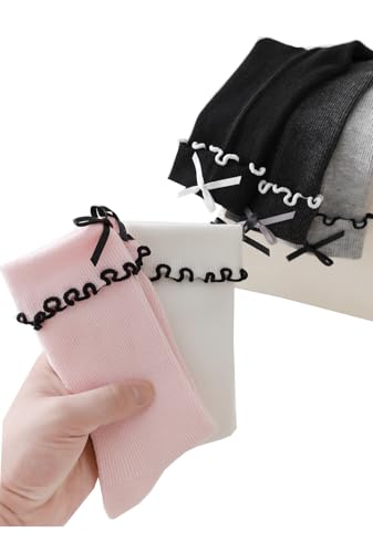 Womens Ruffle Frilly Socks Cuff Cotton Candy Color Crew Socks Dress Socks3