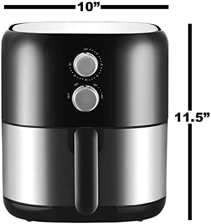 Miniatura 4 de Freidora de aire, freír con aire extra caliente, cocinar, crujiente, asar, hornear (manual, 3.5 cuartos de galón)