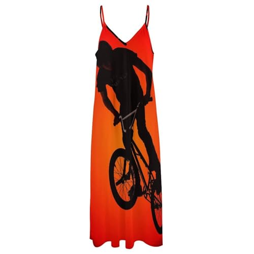 Robe rouge longue sans manches fluide style maxi décontracté - 3