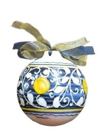 Boule de Noël en céramique artisanale de style Renaissance 10cm