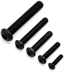 Glvaner M10-1.5 x 30mm Alloy Steel Button Head Socket Cap Screws Bolts, Black Oxide Finish, 10.9 Grade Alloy Steel, Full Thread Coverage, ISO7380, Allen Hex Drive, 8 PCS