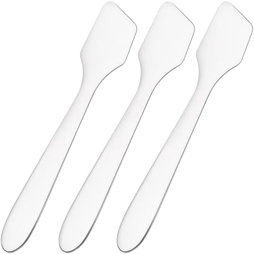 Pndeyo 3pcs Mini Stainless Steel Makeup Spatula, Reusable Cosmetic Cream Spatulas Spoon, Skincare...