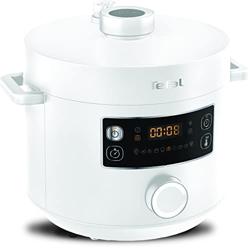 TEFAL CY7541 Turbo Cuisine Multicooker, 1090 W, Kugelschalen-Technologie, Schnellkochen, 10 automatische Programme, intuitive Bedienung, 5 L Fassungsvermögen, weiß