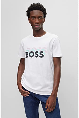 T-Shirt Slim Fit BOSS Hommes pour un style urbain chic en terrasse