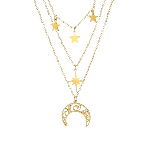 Collier croissant de lune argent 925 pendentif couche lune soleil bijoux sorcière pour homme femme
