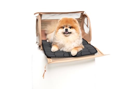 MOOR NYC Luxury Made Travel Bag. A Unique Pet Travel Bag Design for Dogs or Cats. TSA Approved (Cream Luxury Travel Bag)