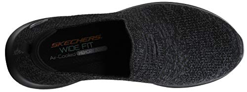 Skechers Women's Ultra Flex-Harmonious Sneaker, Black/Black, 6.5 W US