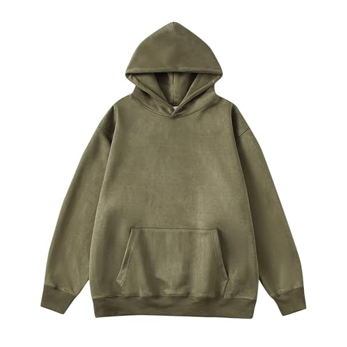 Ymosrh Men's Pullover Hoodies, Long Sleeve Casual Soft Fall Winter Hoodie with Kangaroo Pocket, M-5XL