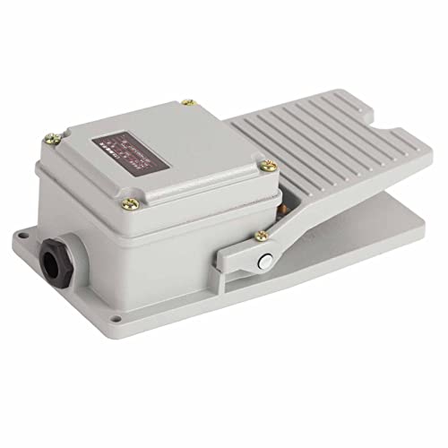 Rugged Aluminum Shell, Momentary Pedal with Silver Contacts, Nonslip Texture Foot Control Switch, Ideal for Instrument, Textile Equipment