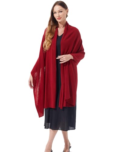 VIKIDEER 100% Cashmere Scarf Knitted Wrap Shawl Extra Large Long Scarf Stole for Women Wayfarer Travel 87"x28"2