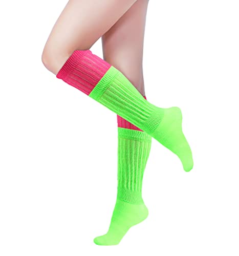 Image of v28 Women Men Slouch Cotton Socks Knee High /Mid Calf Socks Warm Knit Leg Warmer