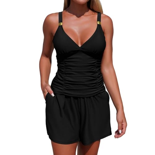 Maillot bain femme anti-frottement ensemble deux pièces haute protection pour natation piscine