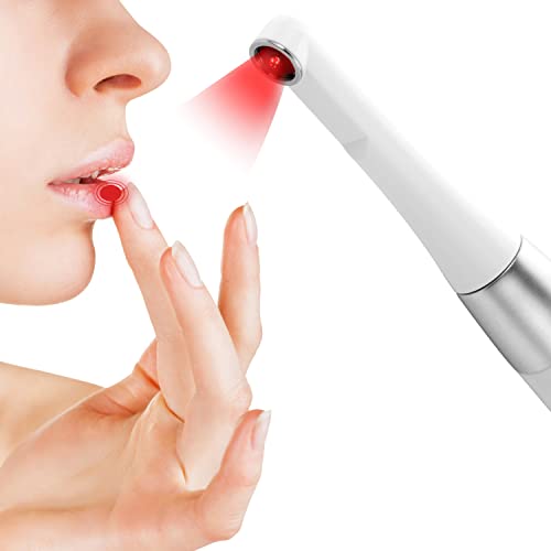 Terapia de luz roja para herpes labial y aftas doloridas, 660nm 850nm, dispositivo de terapia de luz LED infrarrojo cercano para problemas de dolor oral