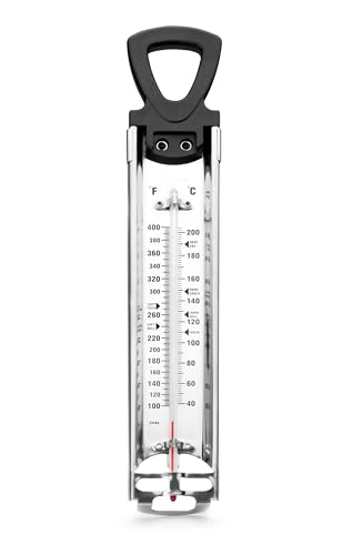 Termómetro - dispositivo para medir la temperatura del azúcar, con escala de alta precisión, diseño fácil de leer y cuerpo de acero inoxidable.