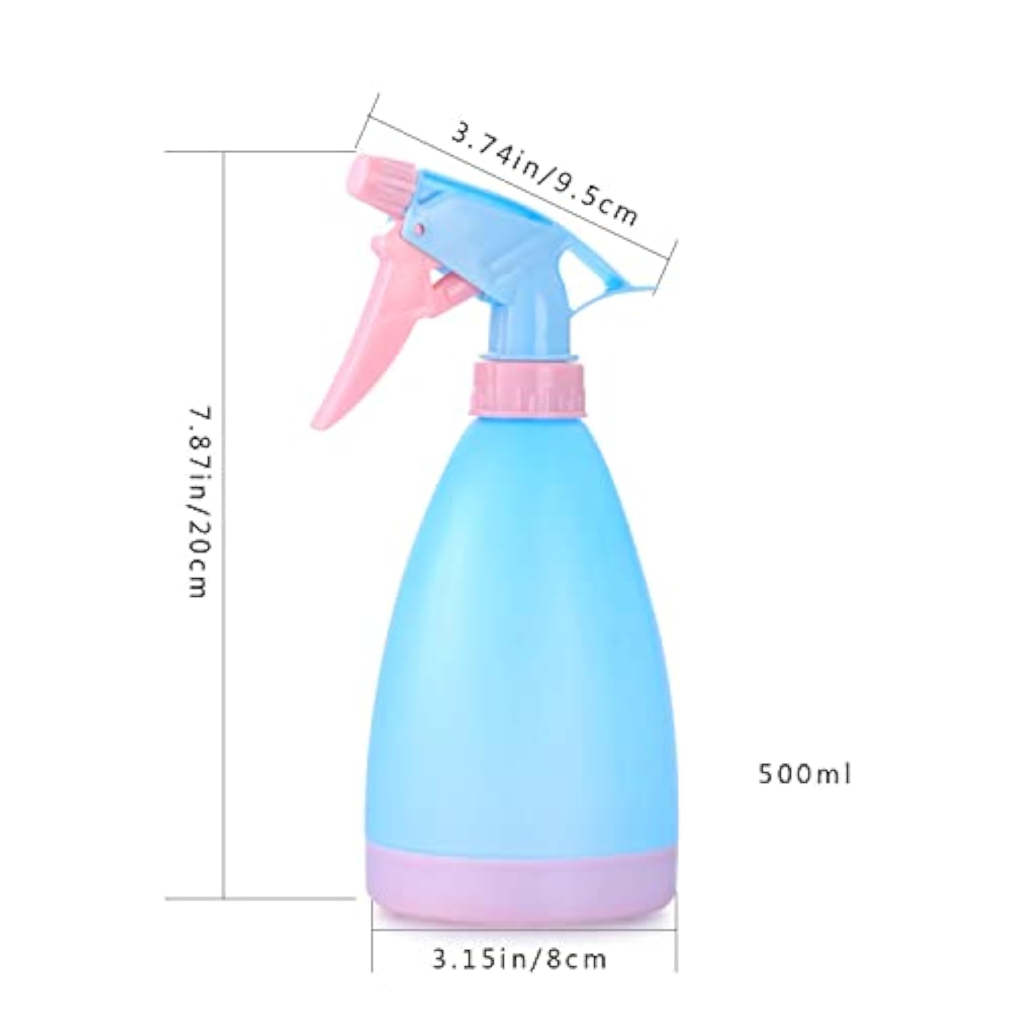 2PCS Large Plastic Plant Water Spray Bottles, 500ml