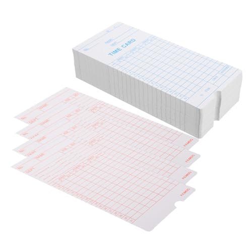 Cartes de pointage en papier pour bureaux et hôtels, feuilles de temps Zerodeko 100pcs