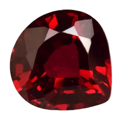 Grenat naturel en cœur de 9,84 mm pour création de bijoux uniques de bague et collier diy