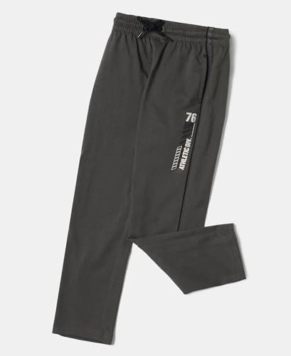 Image of Jockey AB13 Boys Super Combed Cotton Rich Graphic Printed Trackpants with Contrast Side Piping