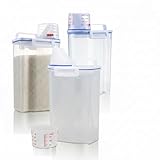 Kit 3 Unids Potes Herméticos 2,5 Litros Organizador Para Cozinha e Lavanderia