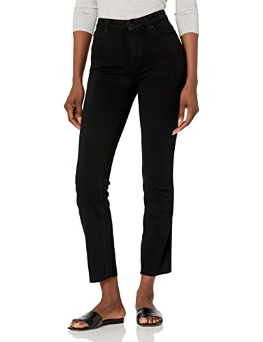 PAIGE Women's Cindy High Rise Straight Leg in Black Shadow