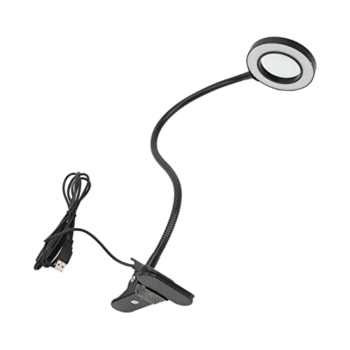 Jonlaki Avanzando con Luz y Soporte, Brillo Ajustable con Clamp/Holder y Lámpara de Escritorio de Lupa LED de Cable USB para Leer, Adultos Mayores, Pasatiempos, Manualidades