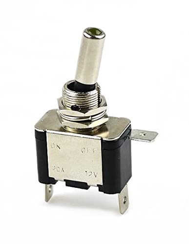 Car Boat Truck Illuminated Led Toggle Switch with Safety Aircraft Flip Up Cover Guard Yellow 12V20A Carbon Cover