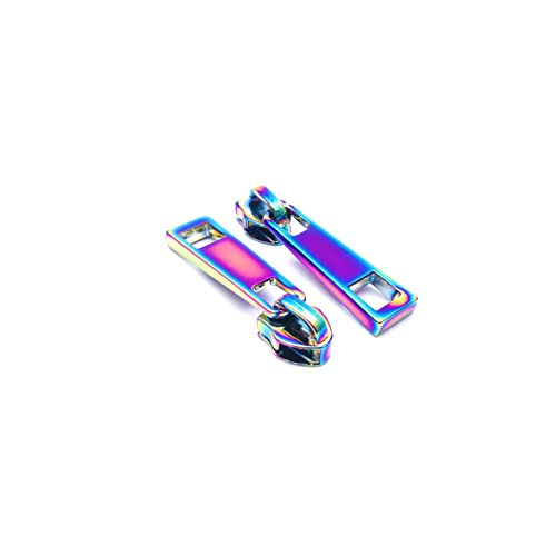 Goyunwell #5 Zipper Pulls Metal Rainbow Zipper Pull Head Slider Bulk 26pcs Coloful for Nylon Coil Zippers Purse Handbag Making Craft Sewing - Thumbnail 3